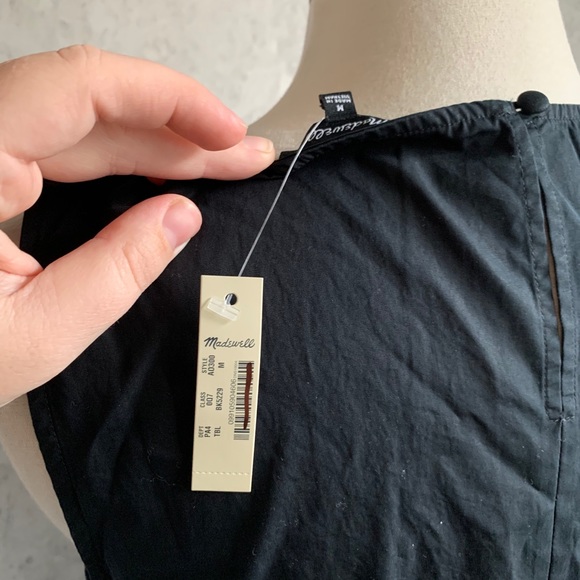 NEW Madewell Rickrack Cattail Tiered Dress Black M - Picture 6 of 10